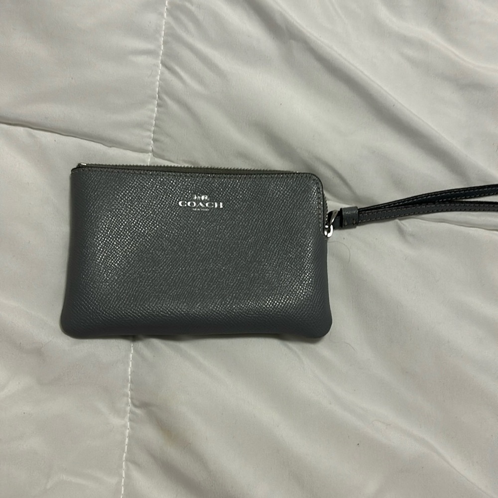 Silver Coach wristlet
